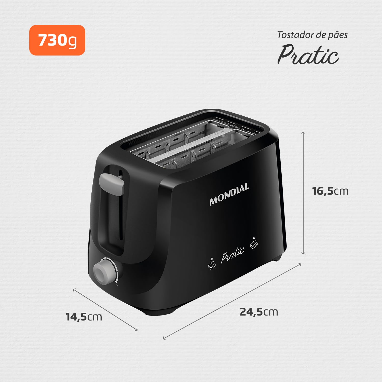 Tostador Mondial Pratic 800W MOD.T-18 - Imagen 2