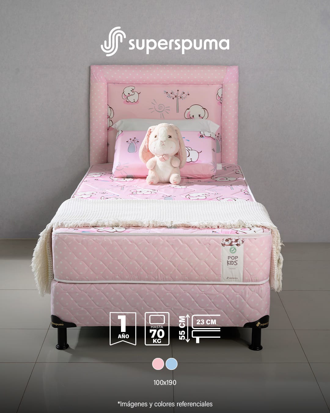 Sommier SuperSpuma Pod Kids Nena/Nene 100X190