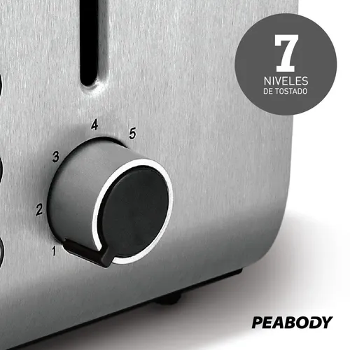 Tostadora Peabody P/2 Panes Inox 7 niveles 850w PE-T8127 - Imagen 3