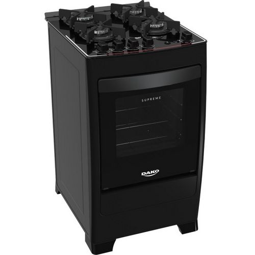 Cocina Dako Supreme Glass 4H/Horno A Gas/Negro MOD.1993 - Imagen 2