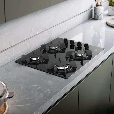 Cocina Anafe Dako Supreme Glass 4H Gas Cooktop Vidrio Templado - Imagen 4