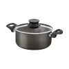 Cacerola Tramontina C/Tapa Vidrio 6,3lts 24cm Paris Negro 28524/624