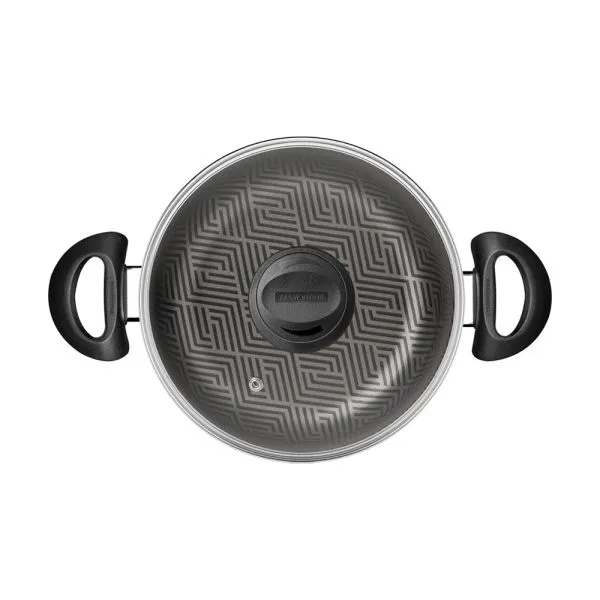 Cacerola Tramontina C/Tapa Vidrio 6,3lts 24cm Paris Negro 28524/624 - Imagen 2