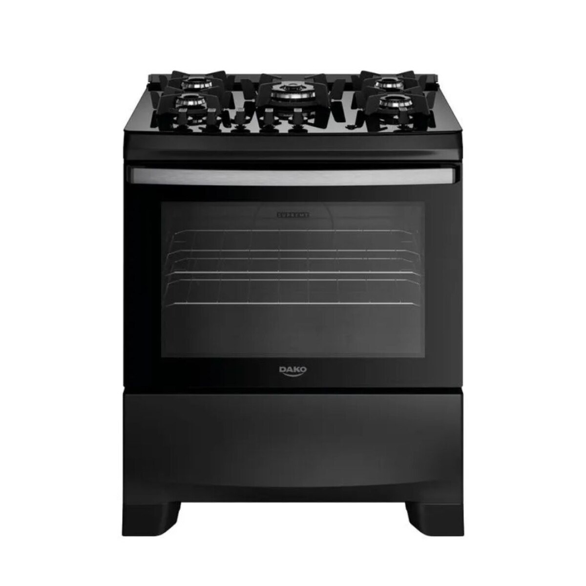 Cocina Dako Supreme Glass 5H/Horno A Gas/Negro MOD.1995