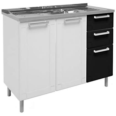 Mueble Metal Base Bertolini 3p/2c, C/Pileta Multipla Negrp 6015591 - Imagen 2