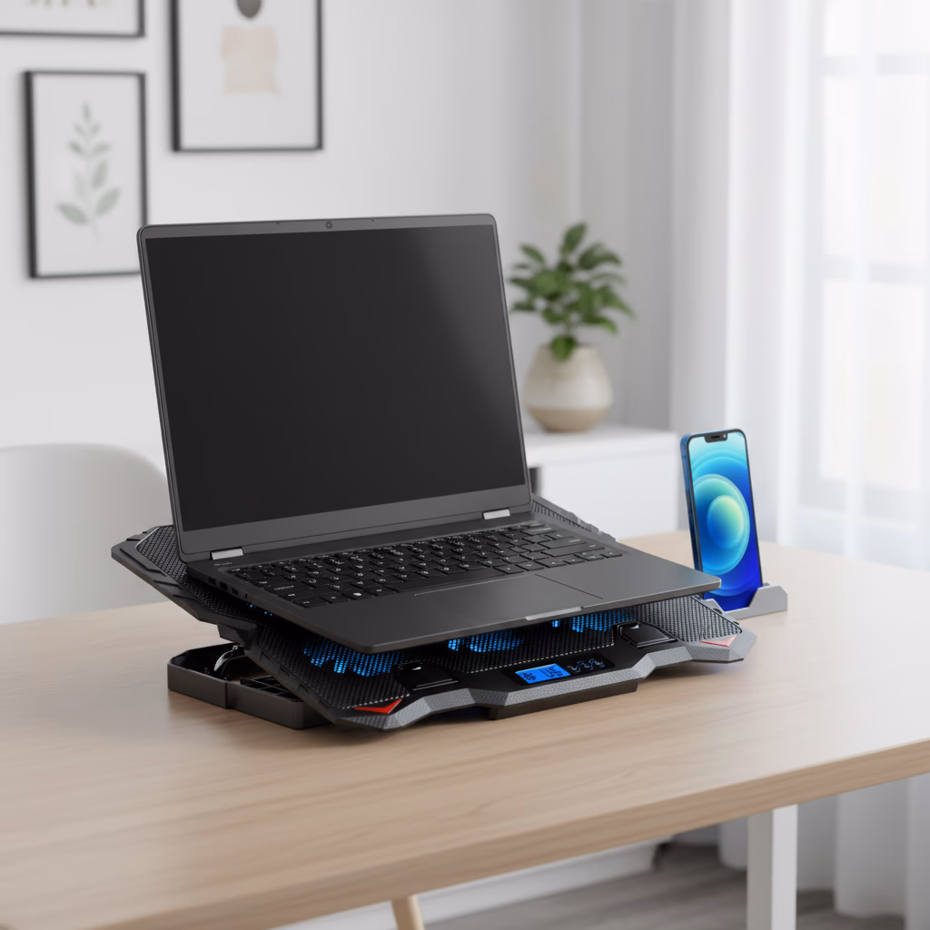 Soporte Cooler P/Notebook Kolke 6 Vent+Soporte P/Celular MOD.KVS-770 - Imagen 3